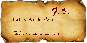 Felix Valdemár névjegykártya